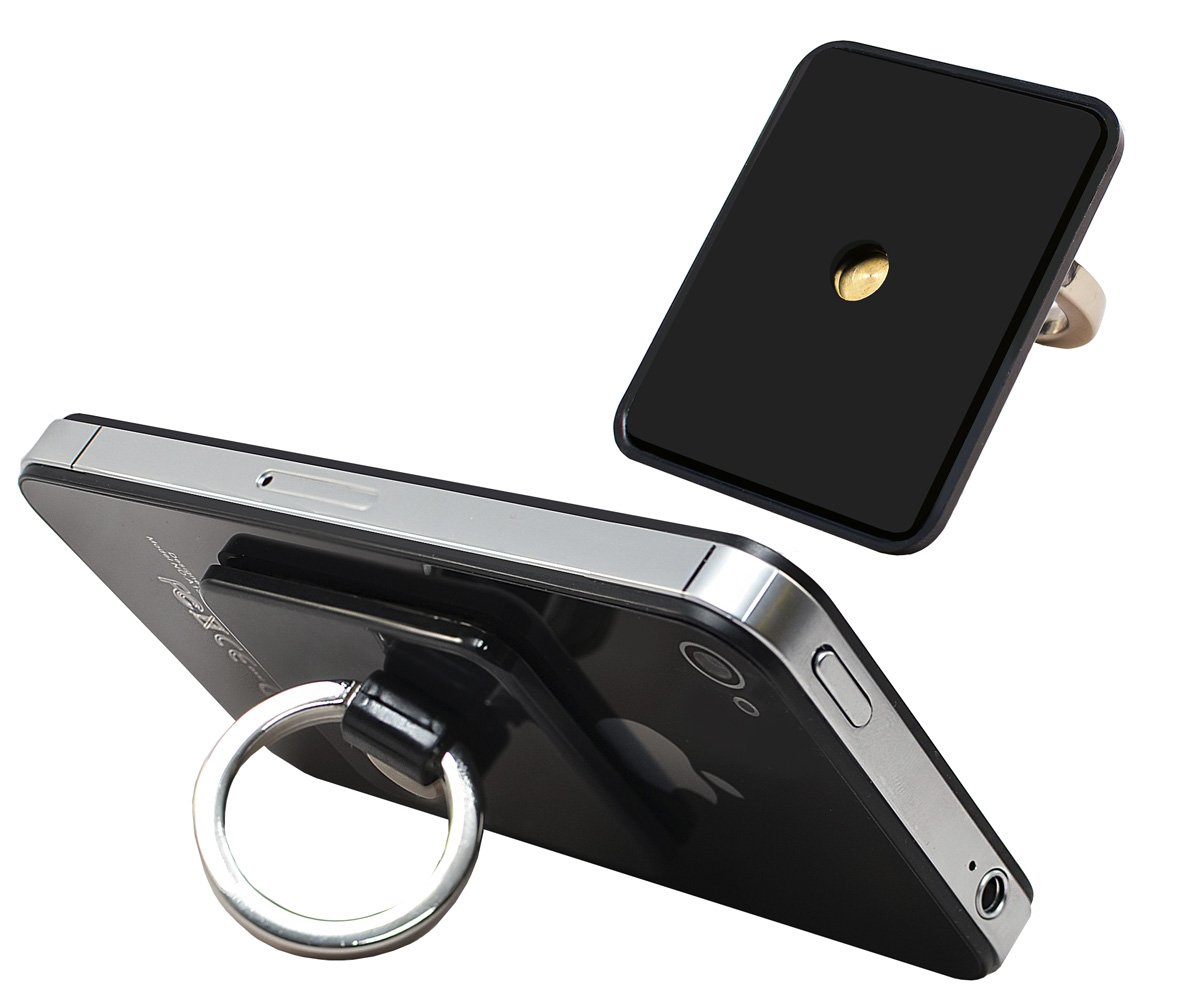 Xcessor Universal Phone Ring Holder - Adhesive Grip & Stand for iPhone, Samsung, Tablets (Black) | Perfect for Hands-Free Viewing, Selfies, and Secure Grip While Driving or Working