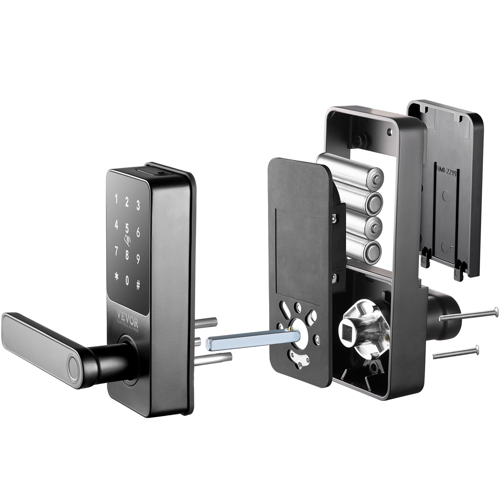 VEVOR 5-in-1 Smart Door Lock - Fingerprint, Keypad, Bluetooth & App Control Keyless Entry Deadbolt - Biometric Digital Door Handle for Home Security (Ideal for Front Doors, Apartments & Smart Homes)
