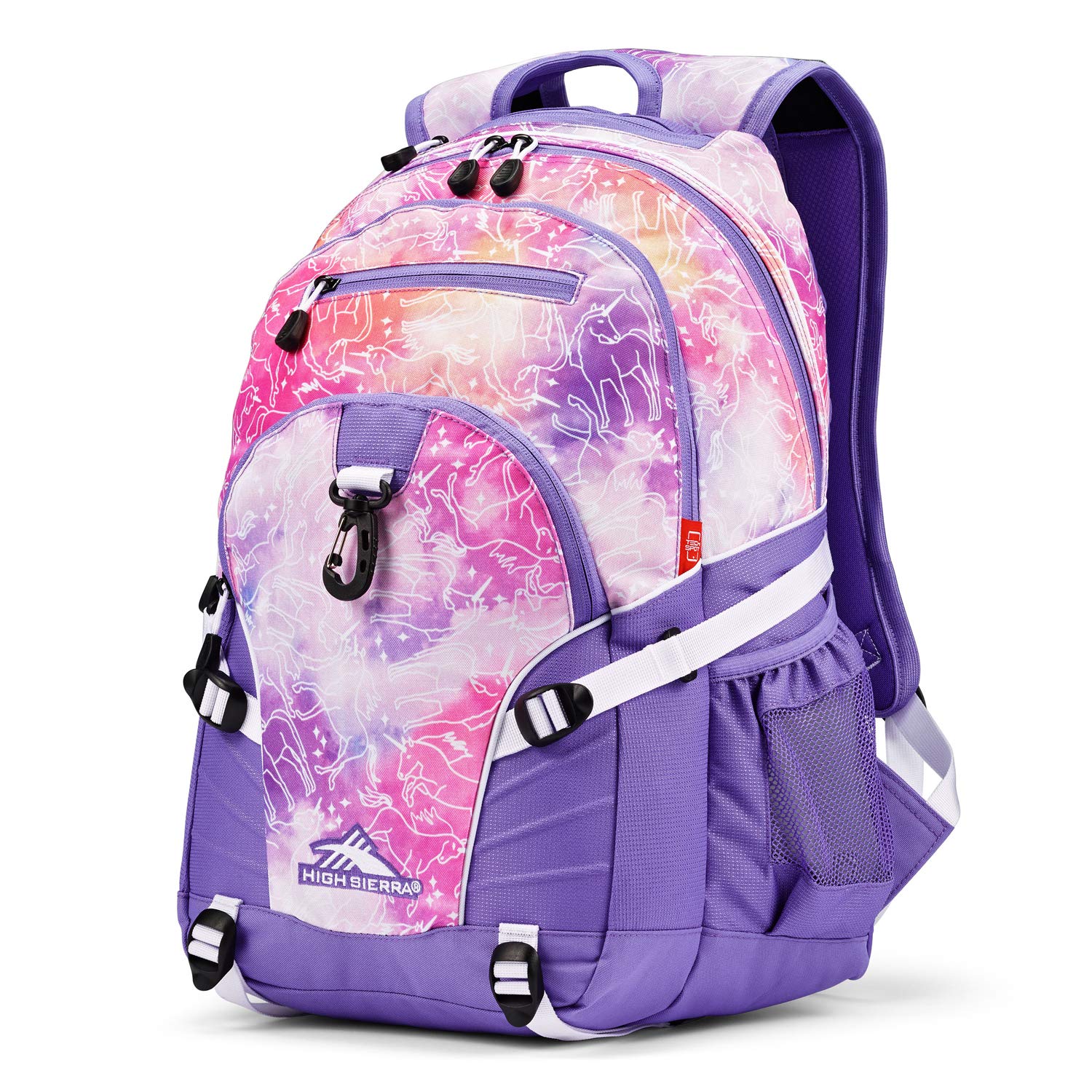 High Sierra Loop Backpack - Lightweight Travel Backpack for Work, School & Hiking with Tablet Sleeve - Unicorn Clouds/Lavender/White - Perfect for Commuting, College & Outdoor Adventures