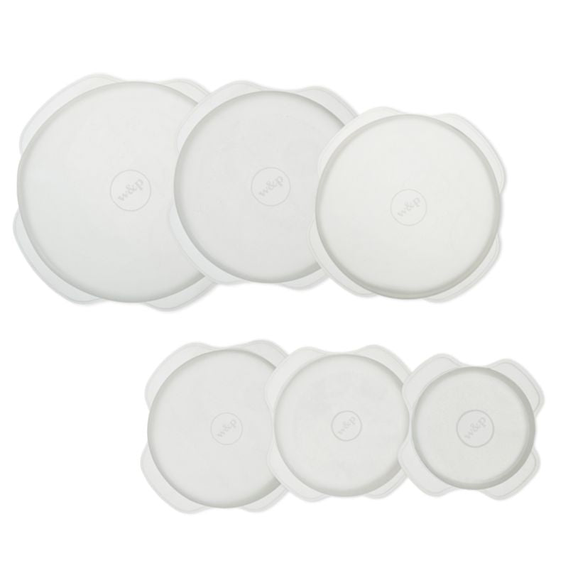 Danesco Silicone Stretch Lids - Set of 6 Round Reusable Food Covers for Bowls & Containers | Microwave & Dishwasher Safe | Perfect for Food Storage, Meal Prep & Leftovers