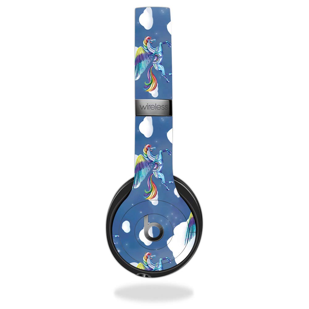 MightySkins Vinyl Decal Wrap Cover Compatible with Beats Solo 3 Wireless Headphones - Rainbow Pegasus Design | Protective & Durable Skin | Easy to Apply & Remove | Made in USA | Perfect for Personalization, Gift Giving & Travel Protection