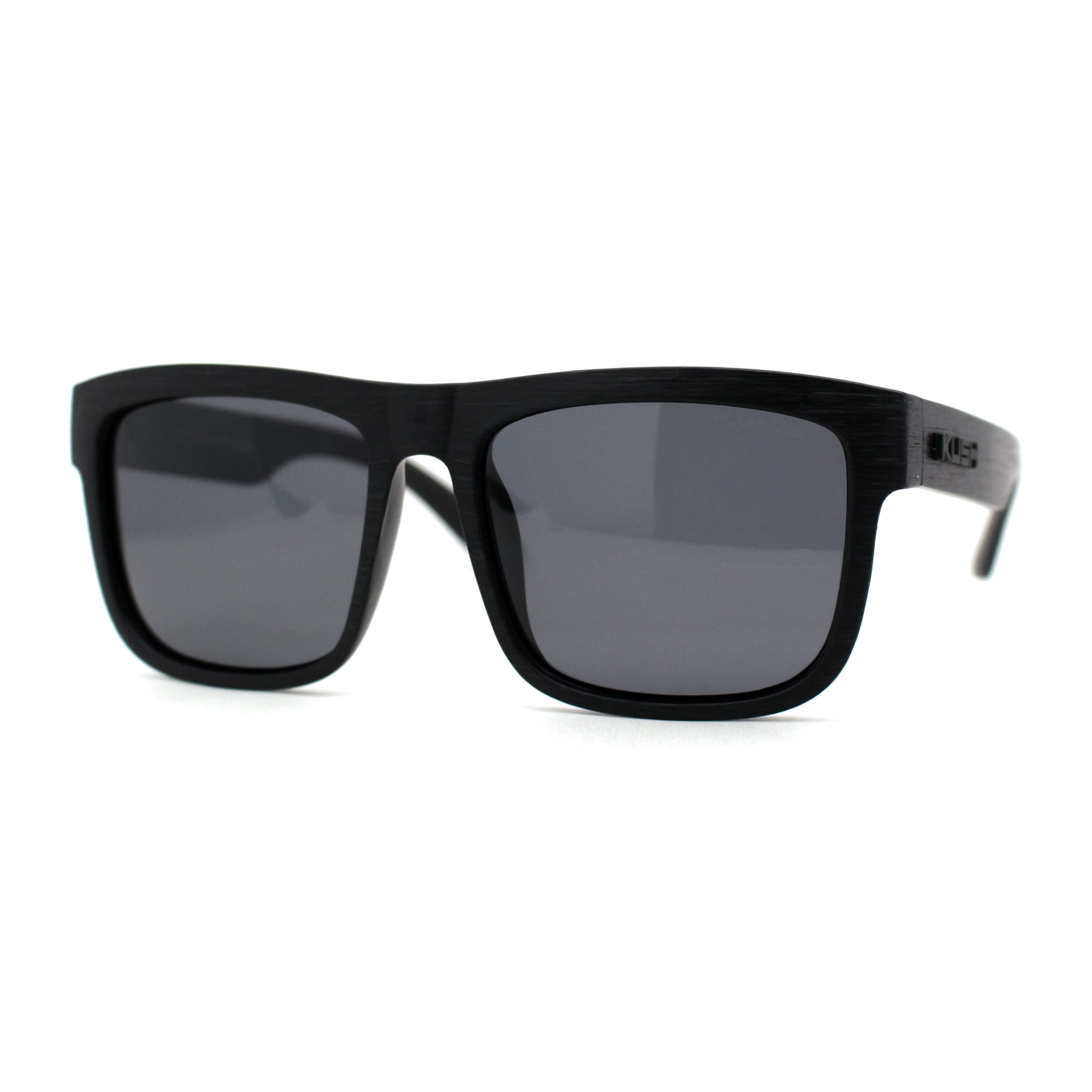 Premium Kush Polarized Woodgrain Horn Rim Sunglasses - UV Protection & Anti-Glare - Stylish Retro Fashion for Men & Women - Perfect for Driving, Beach & Outdoor Activities