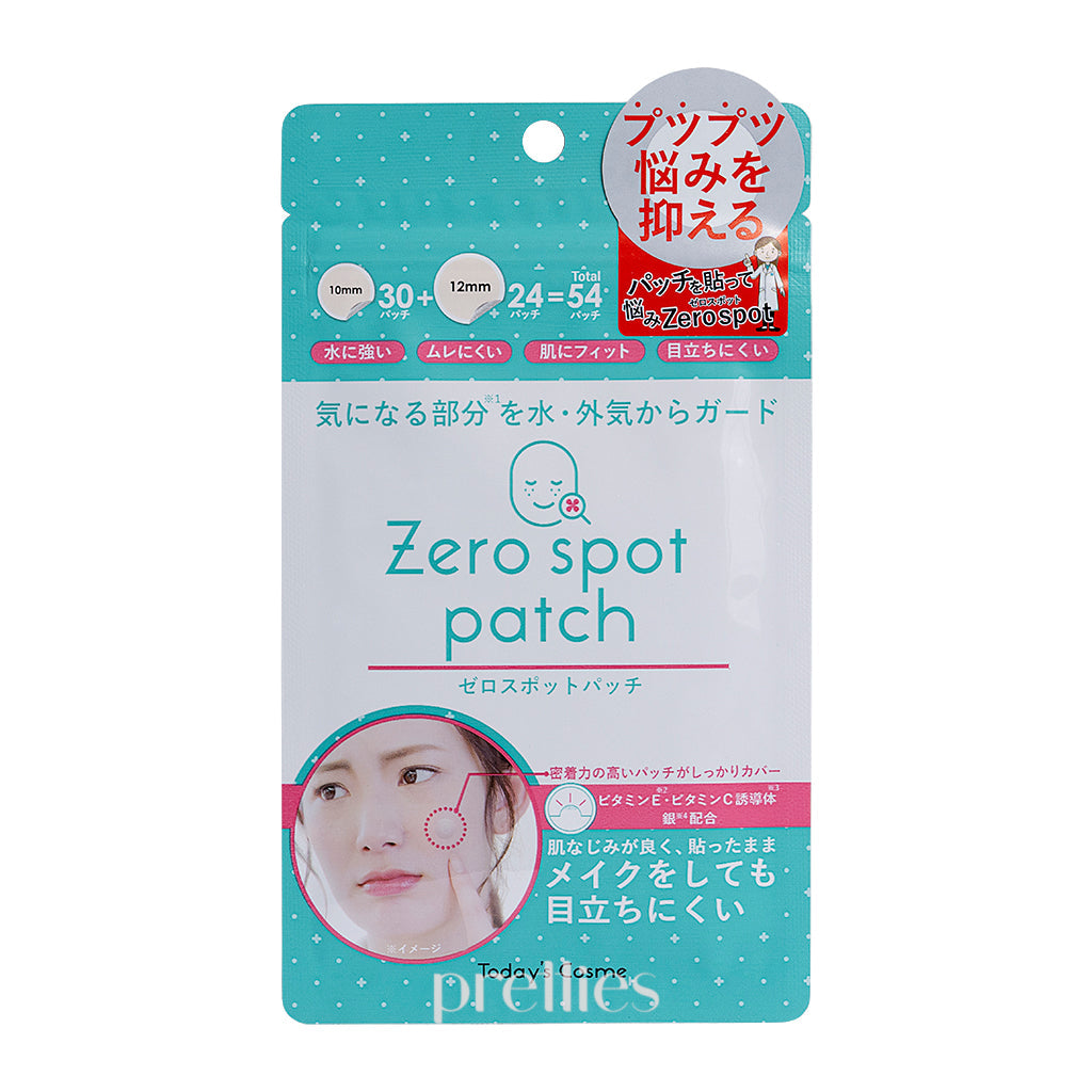Today's Cosme Zero Spot Patch 54pcs - Acne Pimple Patches for Face, Hydrocolloid Blemish Cover - Perfect for Overnight Treatment & On-the-Go Skincare