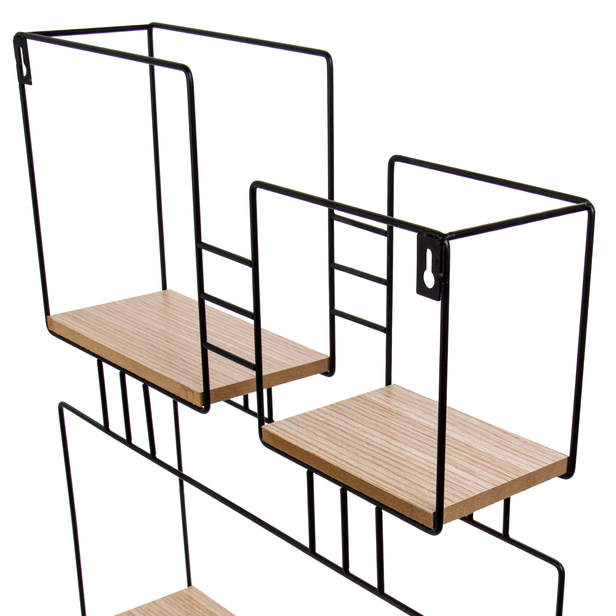 Truu Design Modern Black Floating Shelf 16x17.5 Inch - Wall Mounted Decorative Storage for Living Room, Bedroom & Bathroom Organization