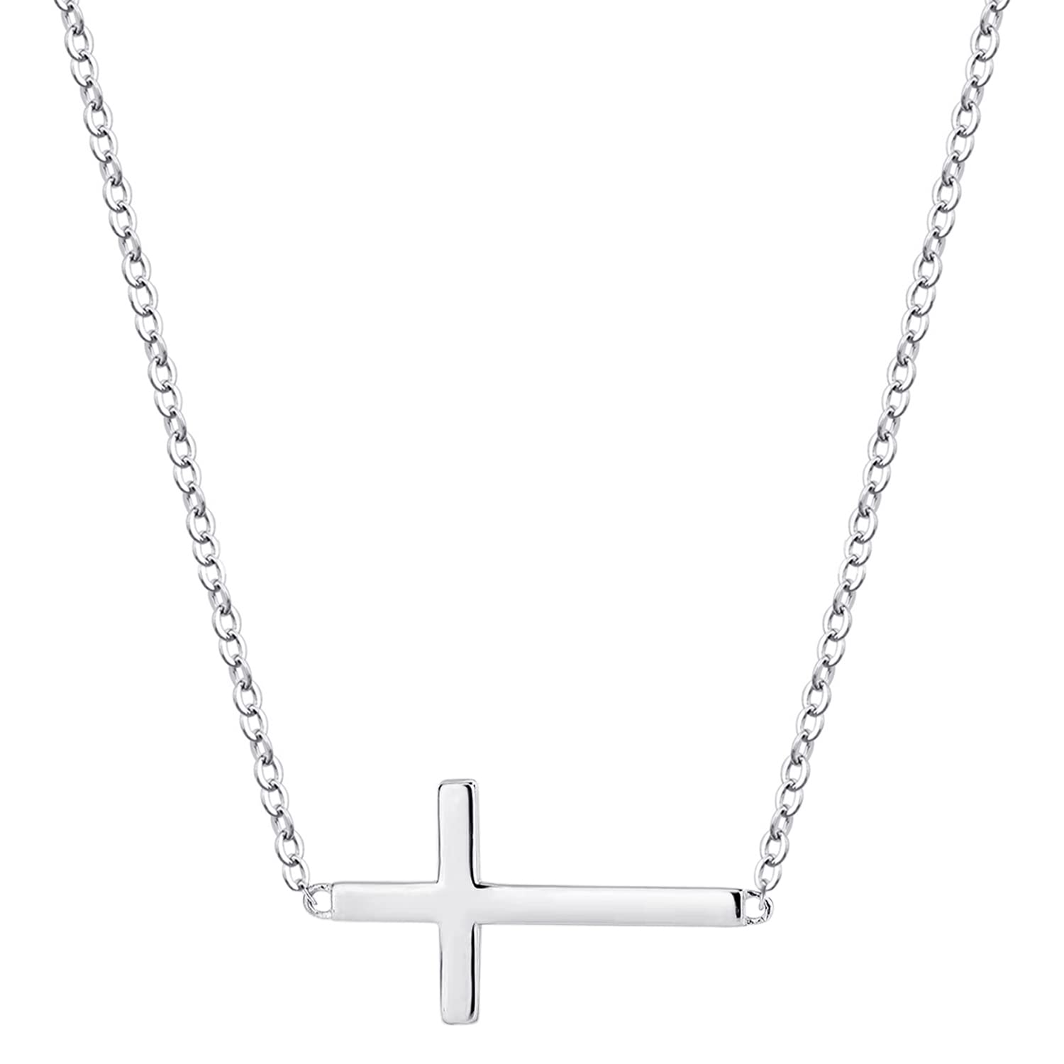 Elegant Small Cross Pendant Necklace for Women - Dainty Simple Gold/Silver Cross Necklace - Perfect Mothers Day Gift, Birthday Present for Her - Ideal for Church, Wedding & Everyday Wear