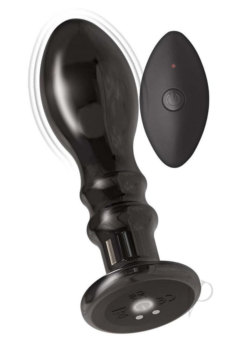 Remote Control Rechargeable Vibrating Metal Anal Plug - Powerful Stimulation for Men & Women - Perfect for Solo Play & Couples Fun - Black