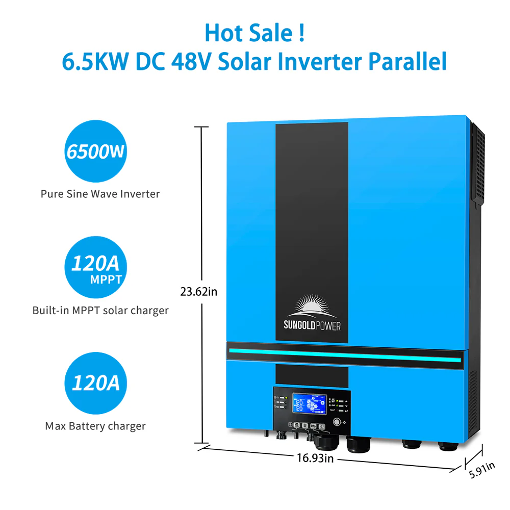 SunGoldPower Off Grid Solar Kit 13000W 48VDC 120V/240V with 20.48kWh LiFePO4 Lithium Battery & 14x415W Solar Panels | SGR-13KM | Perfect for Home Backup, RV, Cabin & Remote Power Supply