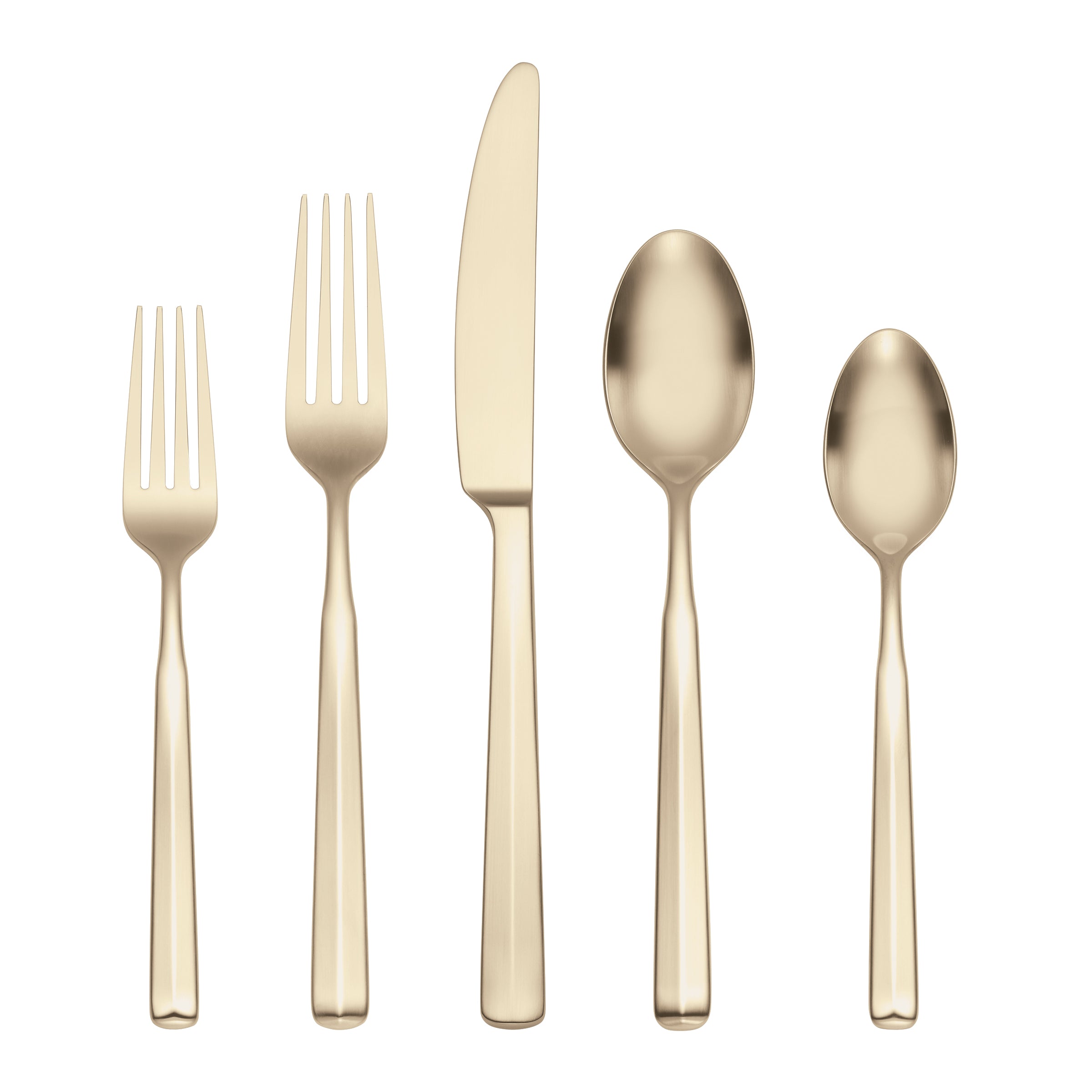Ryder 20-Piece Flatware Set - Stainless Steel Champagne Satin Finish - Elegant Dining Utensils for Dinner Parties, Weddings & Everyday Use
