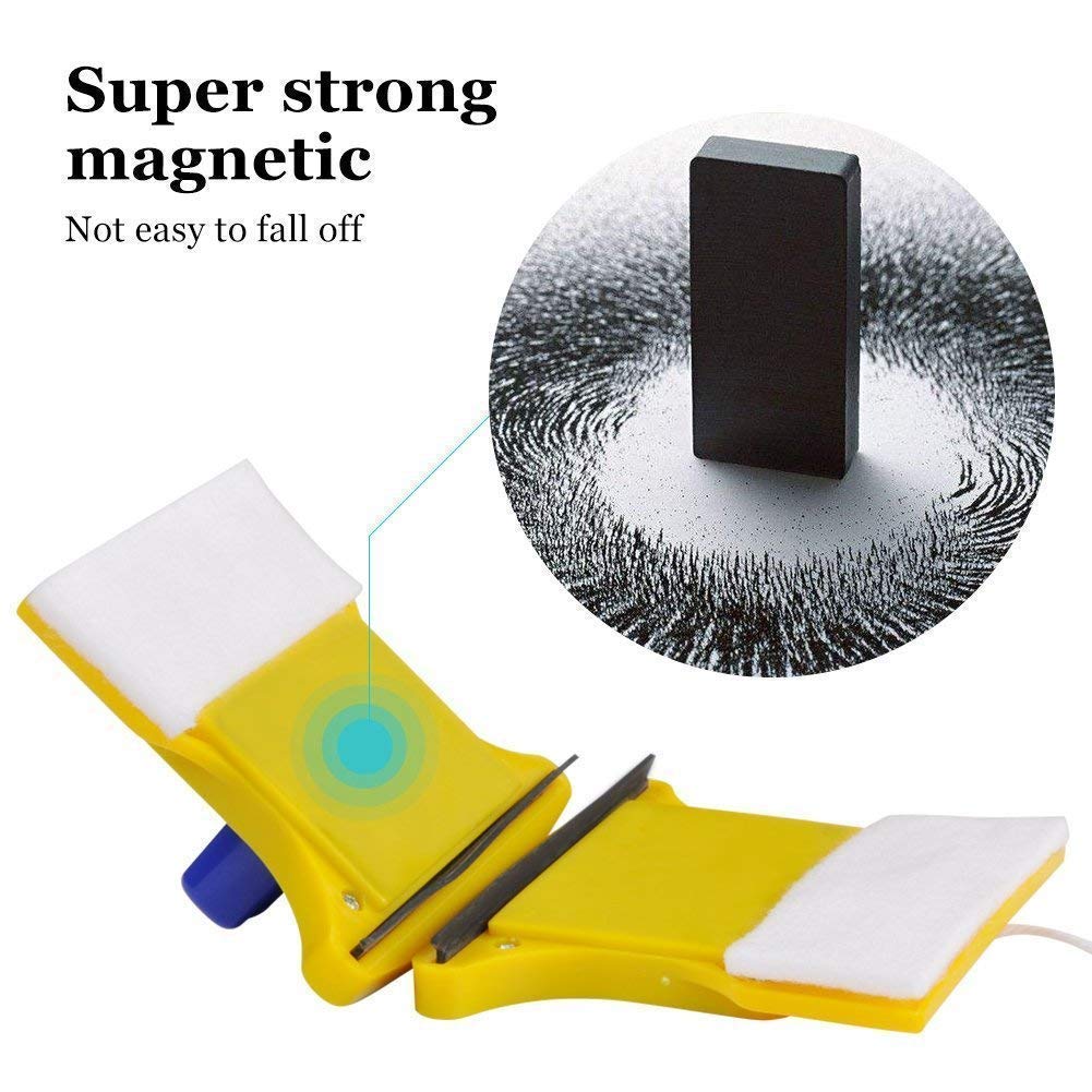 Svk Dream Magnetic Double-Sided Window Cleaner Tool - 2 Extra Cleaning Pads Included - Efficient Glass Wiper & Squeegee for Home & Office Use - Perfect for High Windows, Glass Doors, and Shower Enclosures
