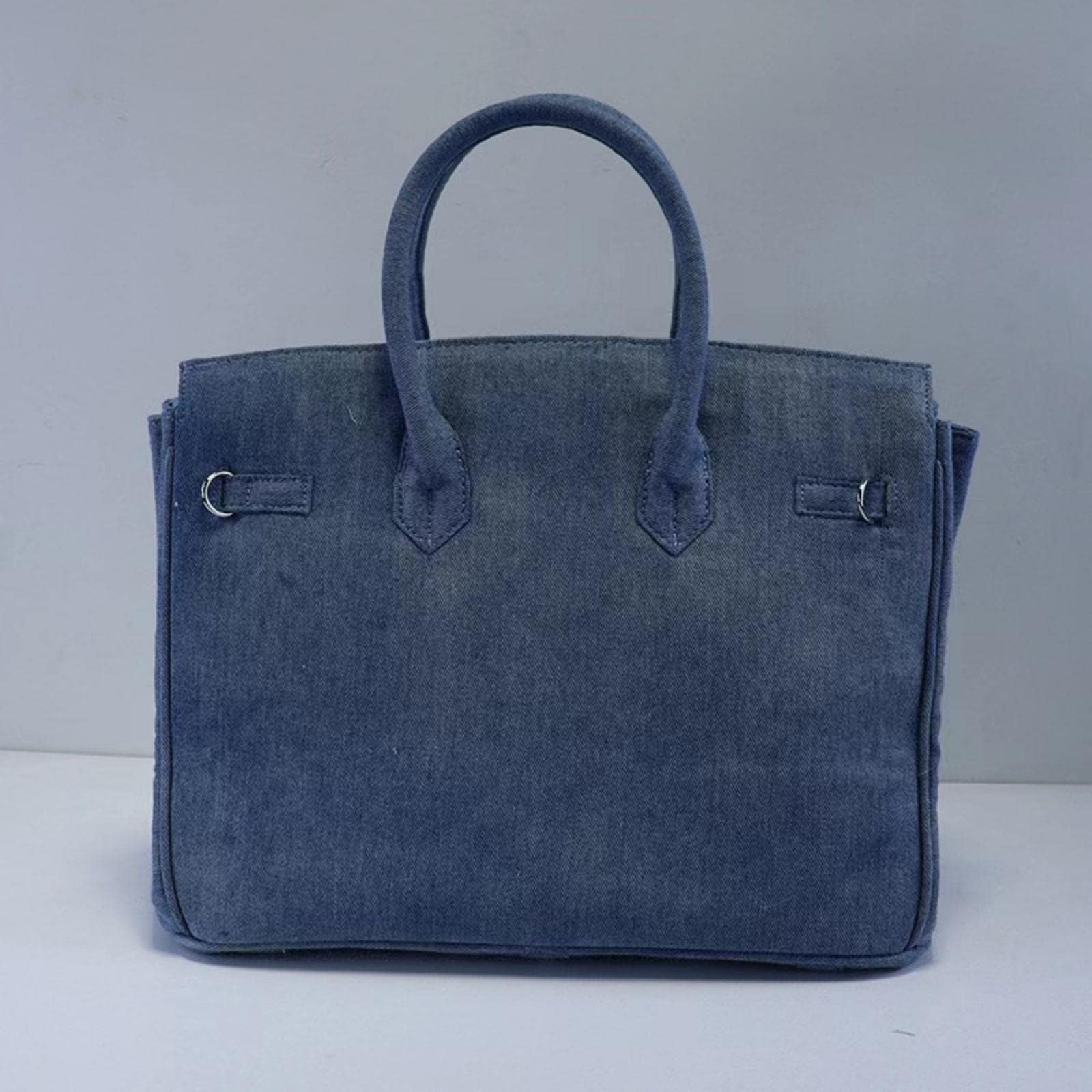 Women's Large Capacity Denim Tote Bag - Stylish Underarm Shoulder Satchel for Beach, Travel, Shopping & Daily Use | Perfect for Work, Gym, and Weekend Outings