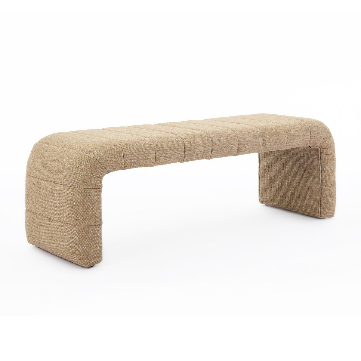 Blake Boucle Bench - Modern Upholstered Accent Bench with Soft Fabric for Living Room, Bedroom, or Entryway - Stylish and Comfortable Seating Solution