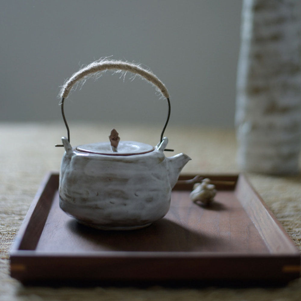 Handmade Japanese Coarse Pottery Teapot - Traditional Clay Teapot for Loose Leaf Tea Brewing | Perfect for Tea Ceremonies, Home Use & Gift Giving
