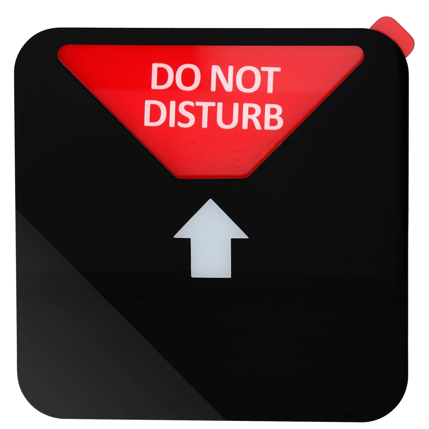 Kichwit Privacy Sign - Do Not Disturb, Out of Office, Please Knock, In Meeting Office Signs (4.9 Inch Square Black) - Perfect for Conference Rooms, Workstations & Office Doors