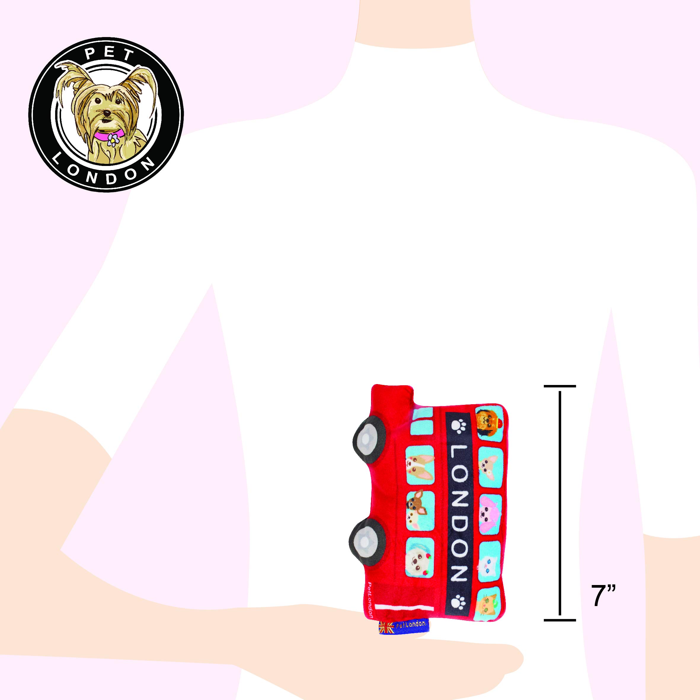 London Red Bus Dog Toy - Soft Plush British Routemaster Pet Toy (7 Inch) - Cute & Durable Chew Toy for Small & Medium Dogs - Perfect for Playtime, Training & Travel