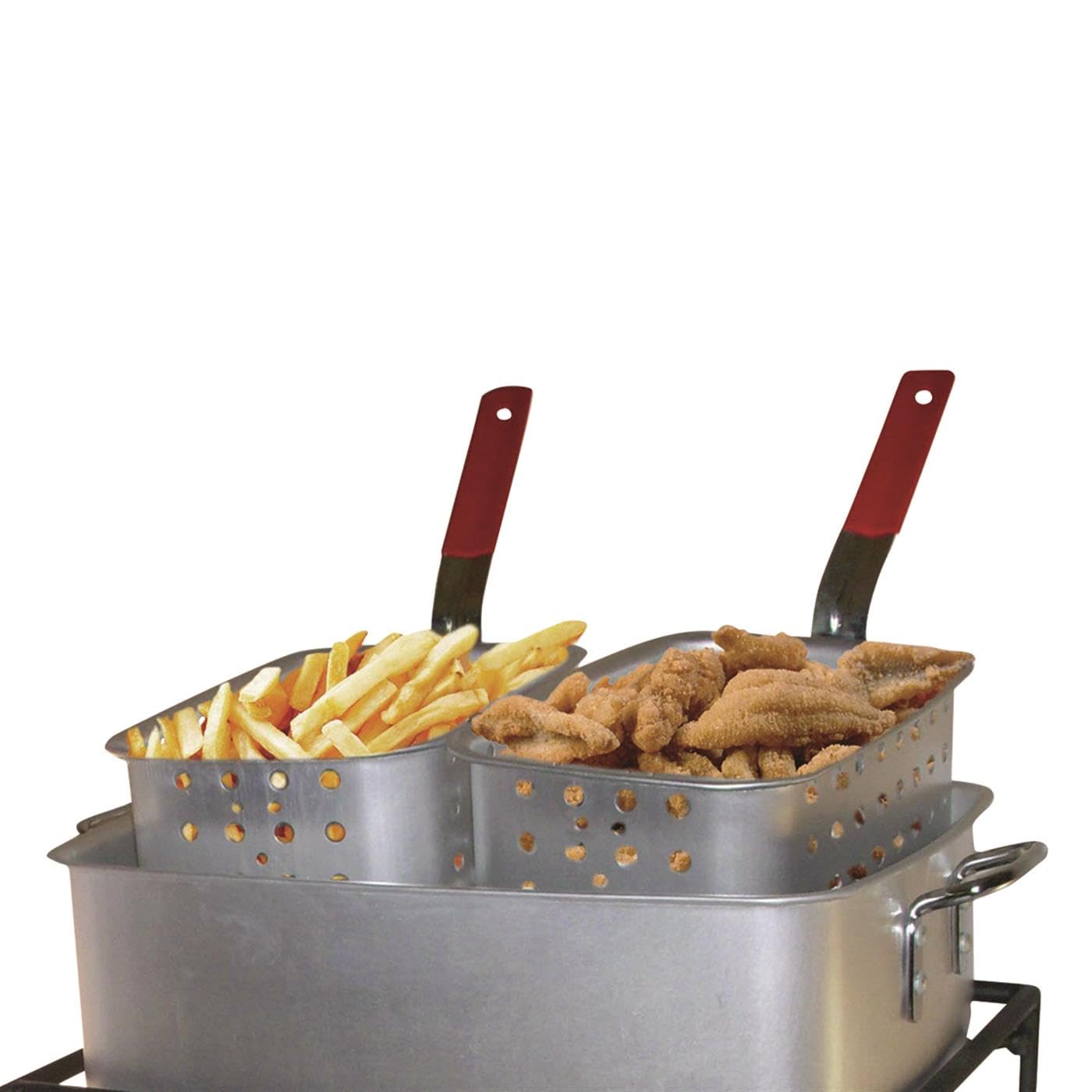 King Kooker 1618 16-Inch Propane Outdoor Cooker with Aluminum Pan & 2 Frying Baskets - Portable Gas Burner for Camping, Tailgating, Backyard BBQs, and Outdoor Cooking
