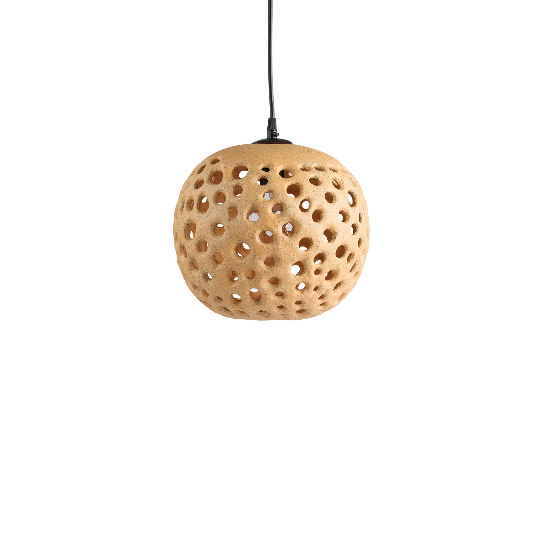 10 Pack Tan Ceramic Hanging Lanterns - Outdoor Garden Patio Decor, Boho Home Lighting for Porch, Backyard, Wedding & Party Decorations