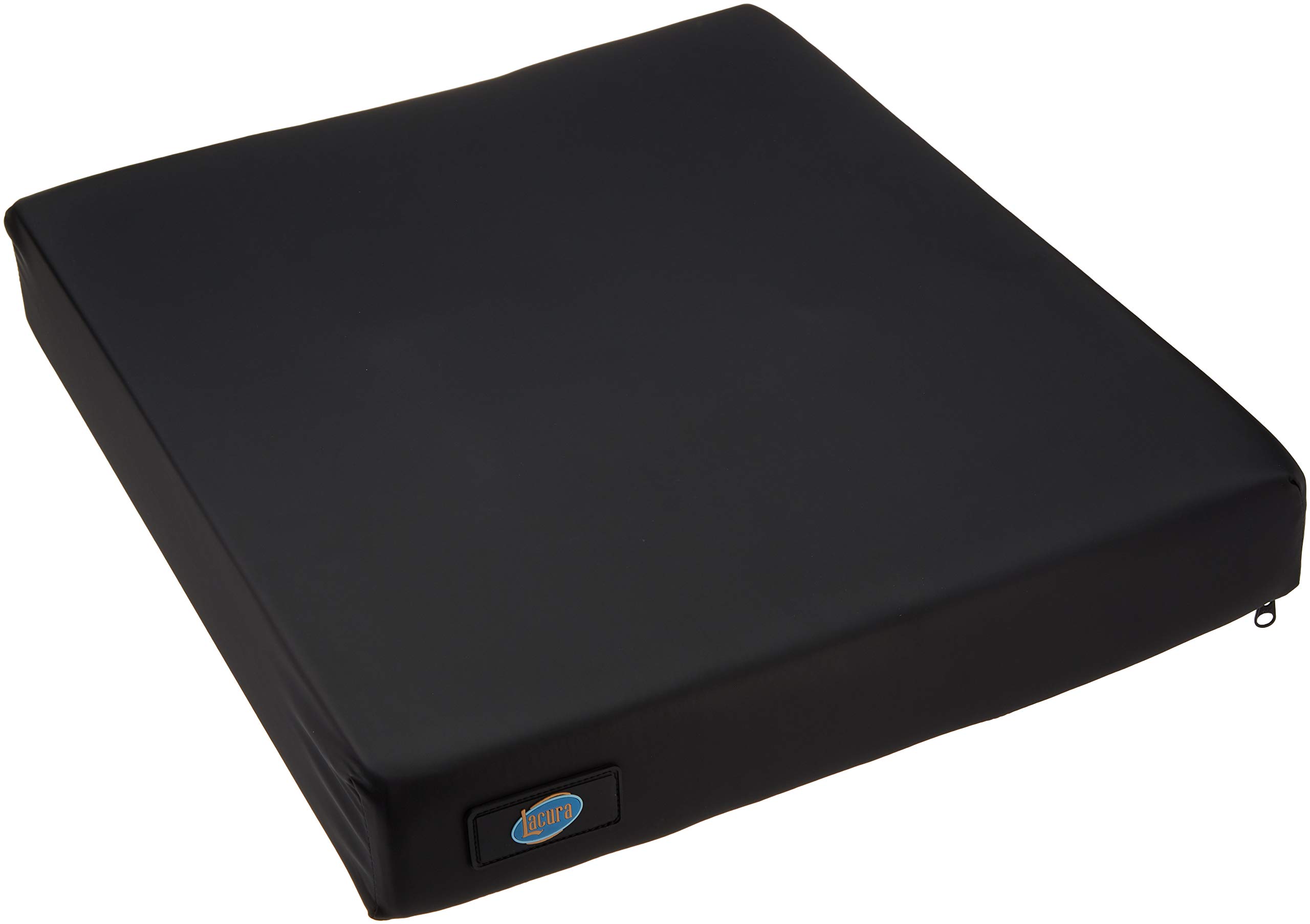 Lacura Q-Gel Seat Cushion 22x18x3 Inch - Dual Density Gel Memory Foam Pad with Antimicrobial Vinyl Cover - Orthopedic Support for Wheelchair, Car, Office Chair & Home Use - Relieves Back Pain, Sciatica & Pressure Sores
