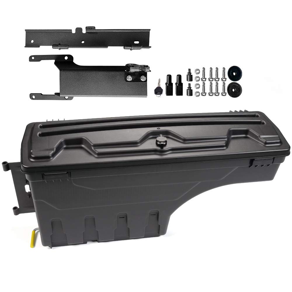 CHEDA Truck Bed Storage Toolbox for 2015-2019 Ford F-150 | Left Driver Side Tool Box | Heavy Duty Aluminum Construction | Secure Gear Storage for Camping, Work & Outdoor Adventures