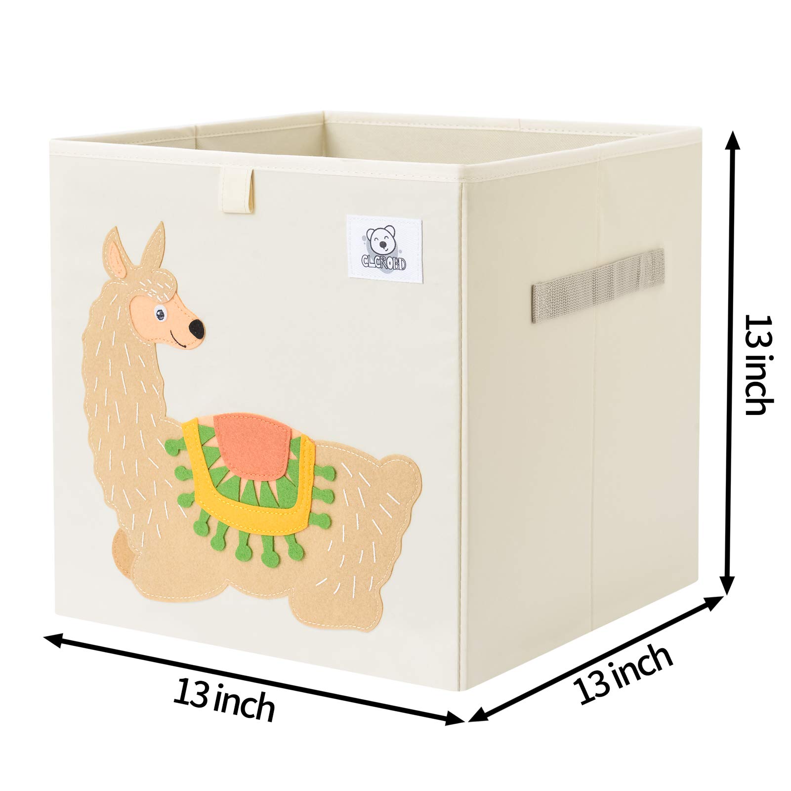 Foldable Animal Cube Storage Bin - Fabric Toy Organizer for Kids Nursery & Playroom - 13 Inch Alpaca Design - Perfect for Storing Toys, Books & Baby Essentials
