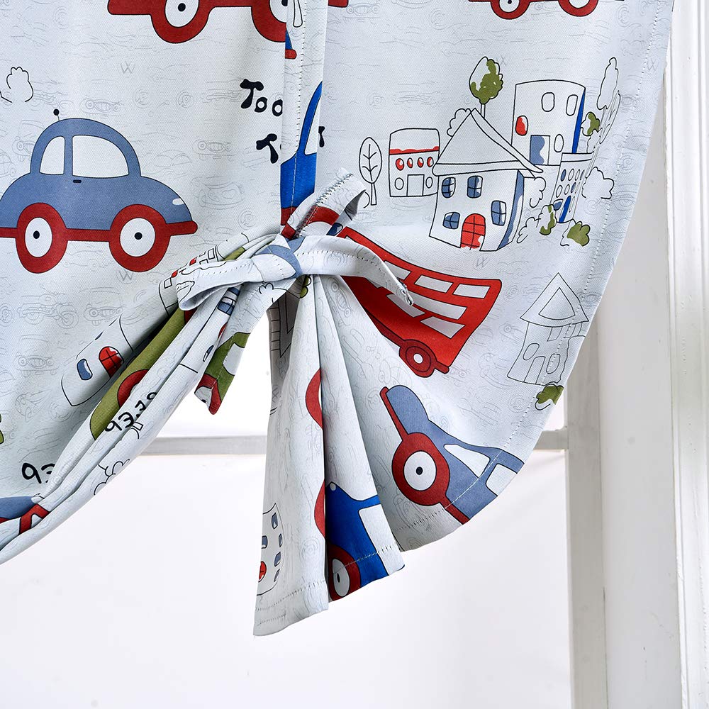 ELEOPTION Thermal Insulated Blackout Curtains for Small Windows - Car Pattern Design, 24