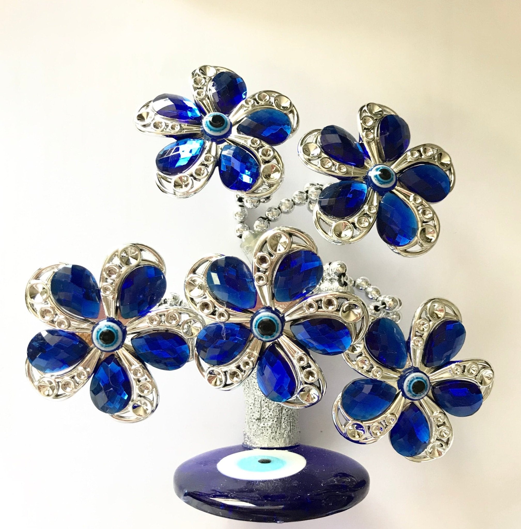 Evil Eye Protection Small Tree - Handmade Home Decor for Good Luck & Positive Energy | Perfect for Living Room, Bedroom, Office & Gift Giving