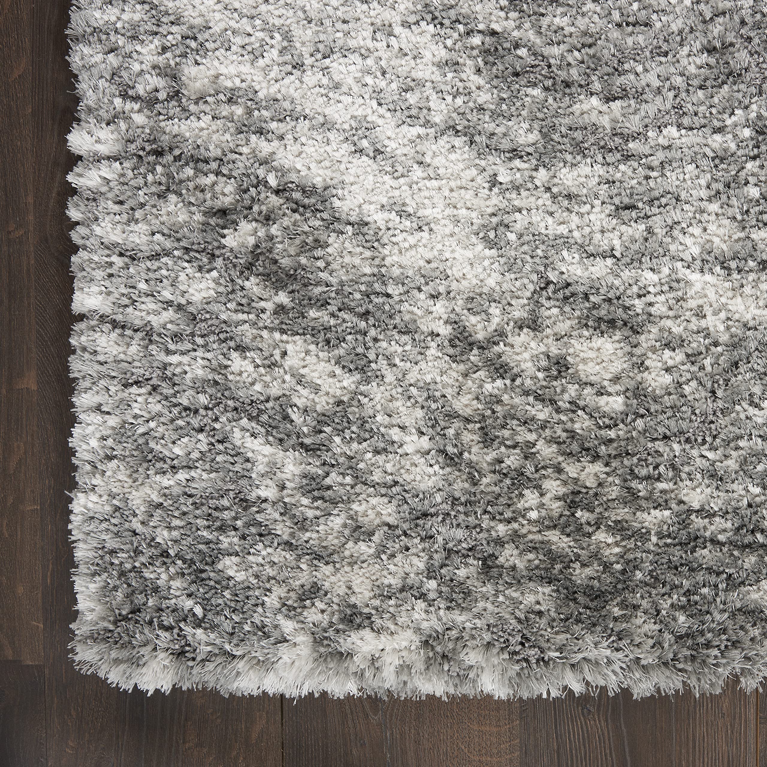 Nourison Luxurious Shag Abstract Charcoal Grey 4' x 6' Area Rug - Soft Plush Easy Clean Non-Shedding Carpet for Bedroom, Living Room, Dining Room & Kitchen Decor (4x6) | Perfect for Cozy Home, Modern Apartment & Office Spaces