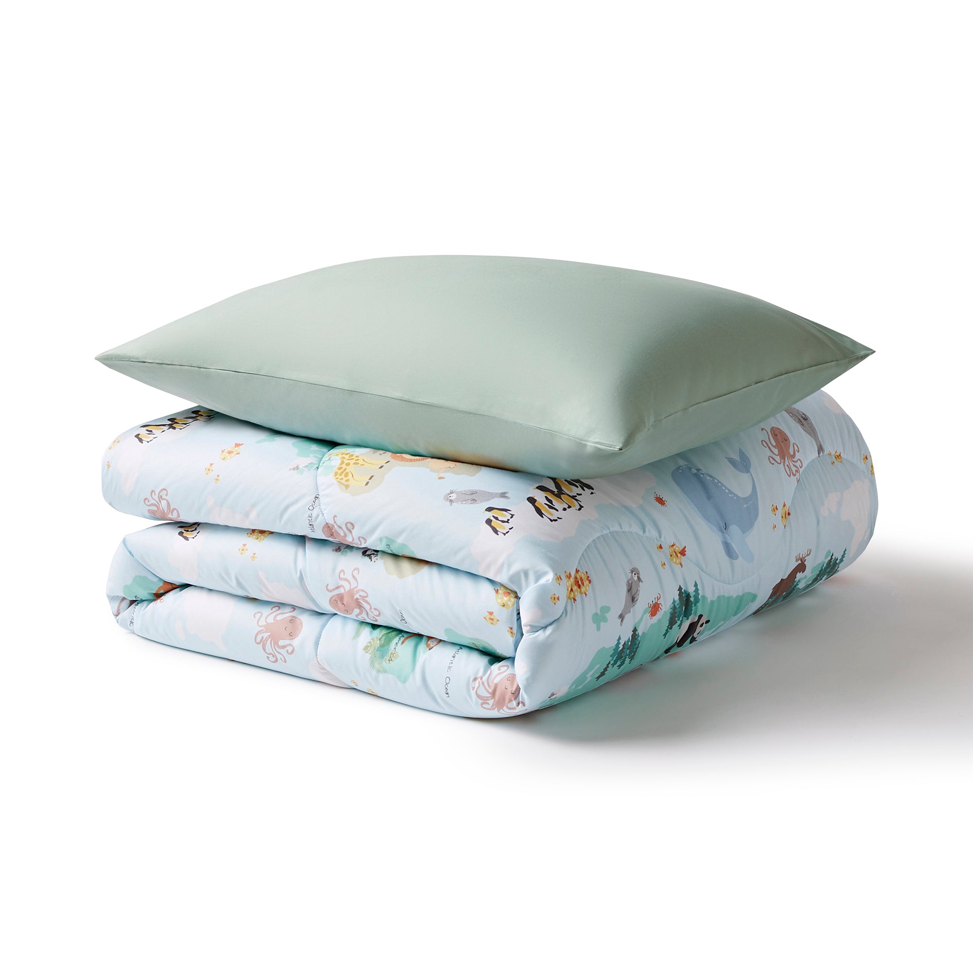 Night Lark Kids® Coverless Duvet Set - Animal Atlas Print Twin/Full/Queen Size | Soft & Breathable Kids Bedding for Boys & Girls | Perfect for Bedrooms, Sleepovers & Travel