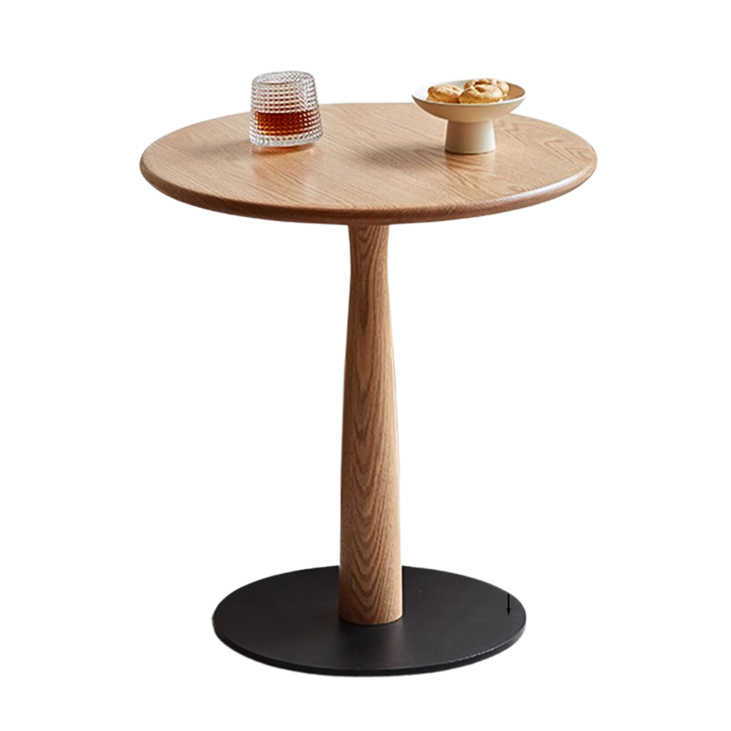 Solid Wood Round Side Table - Oak, Black Walnut, Cherry - Modern End Table for Living Room, Bedroom & Office