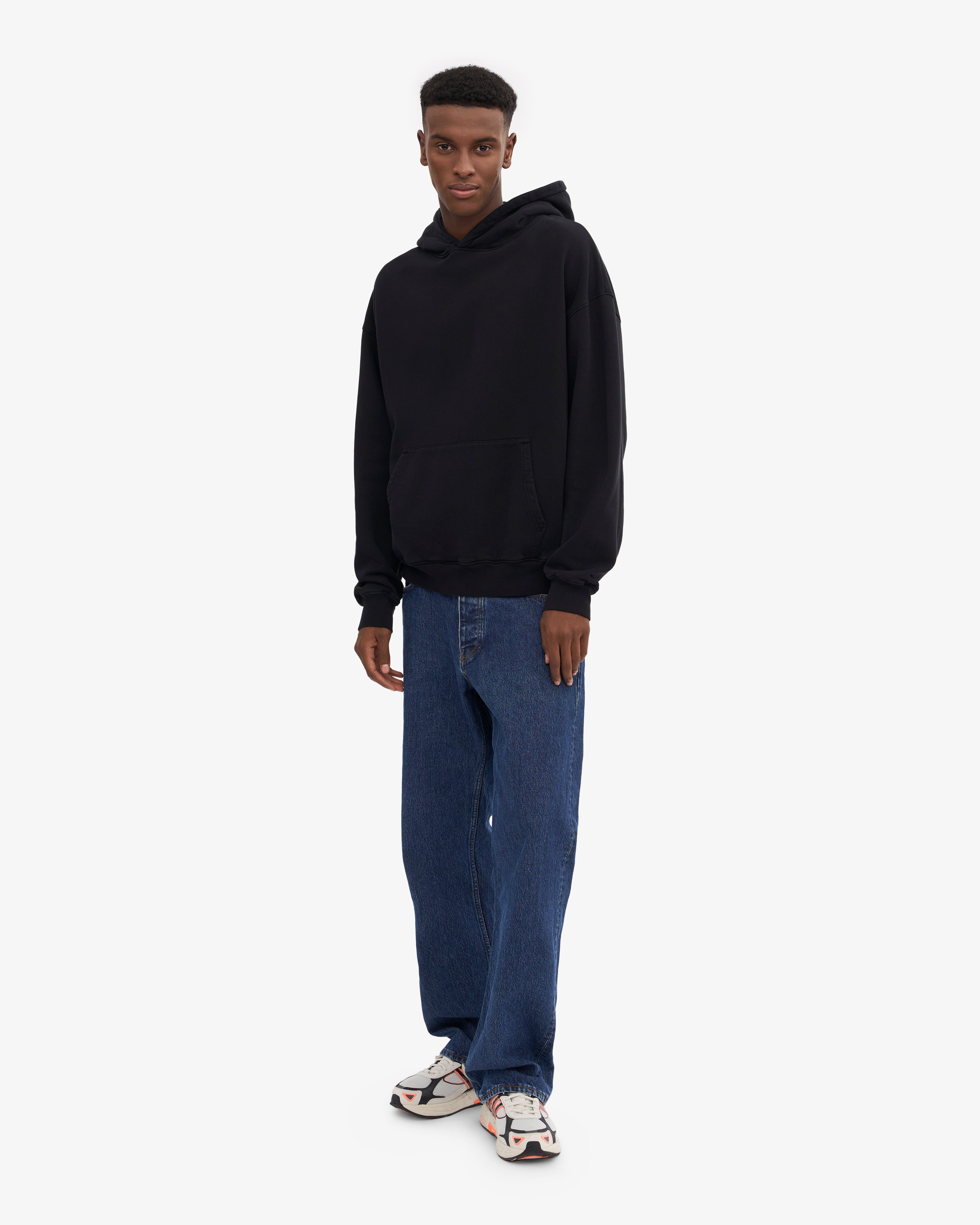 Organic Oversized Hoodie - Deep Black | Eco-Friendly Cotton Pullover for Men & Women | Perfect for Casual Wear, Gym & Outdoor Activities