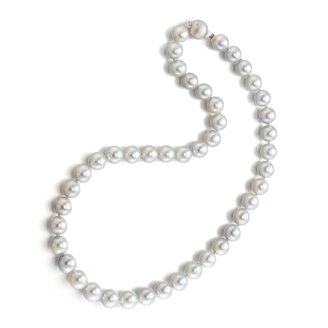 9mm Blue Akoya Pearl Necklace for Women - Elegant Cultured Saltwater Pearl Jewelry Gift for Wedding, Anniversary & Special Occasions