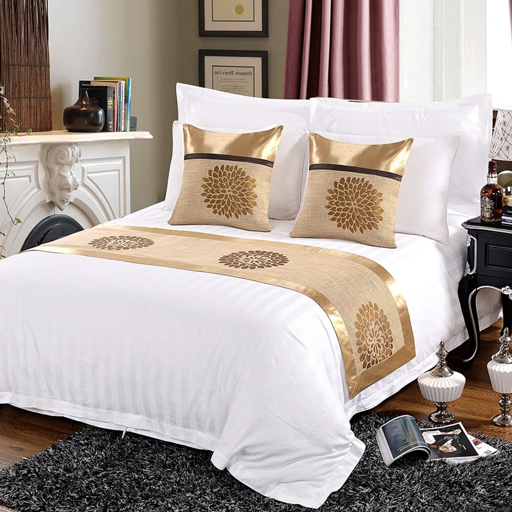 Luxury Satin Bed Runner & Pillow Set for King/Queen Beds - Hotel Decor