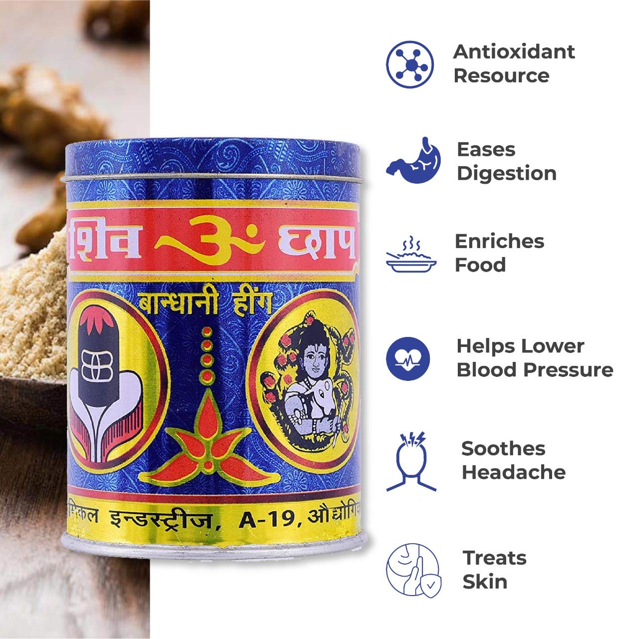 Shivom Brand Hathras Compound (Bandhani) Hing Powder - 100g | Agmark Certified | Garlic-Free & Onion-Free Asafoetida | Pure & Aromatic | Perfect for Cooking, Ayurvedic Remedies & Vegan Recipes