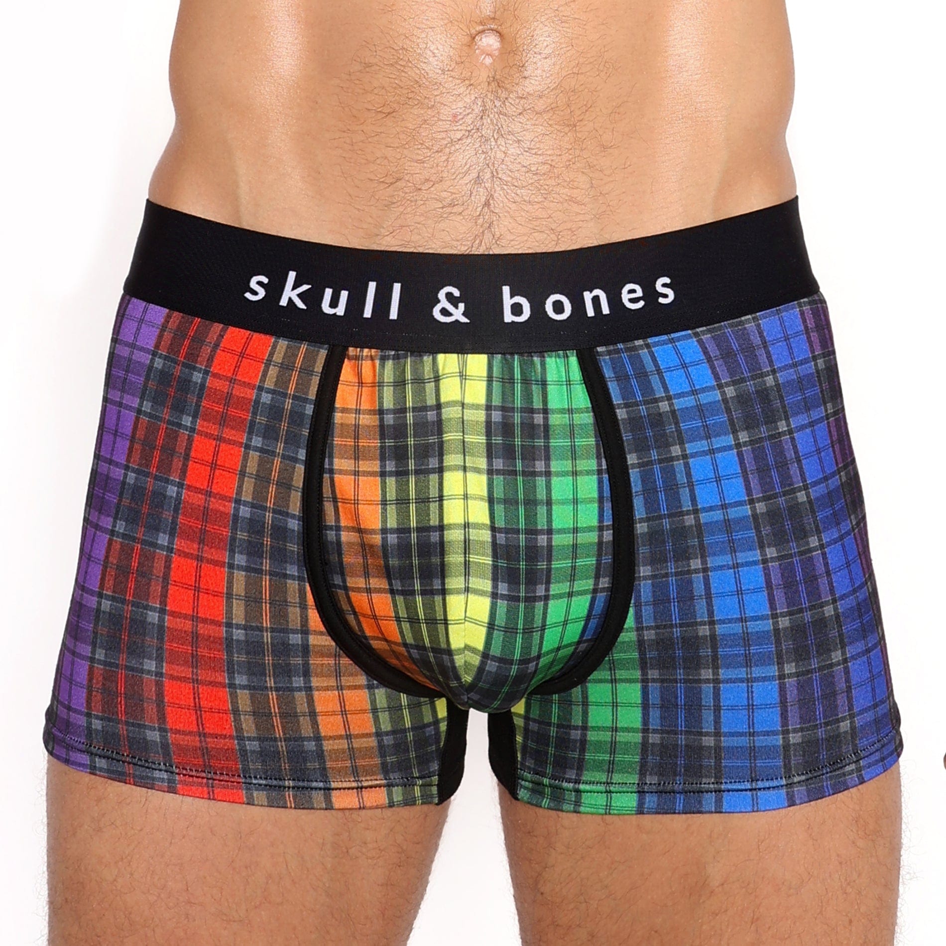 Rainbow Tartan Plaid Trunk for Men - Stylish Swimwear & Beach Shorts - Perfect for Swimming, Vacation, and Summer Outfits