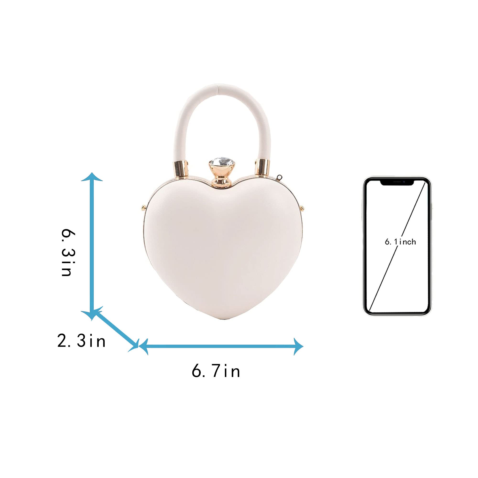 Goclothod Buddy Women's Heart-Shaped PU Leather Clutch Purse - Elegant Shoulder Bag for Parties, Date Nights & Special Occasions