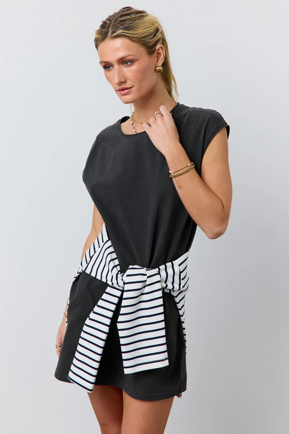 Elena Black T-Shirt Dress for Women - Casual & Comfortable Summer Dress - Perfect for Outings, Travel, and Everyday Wear