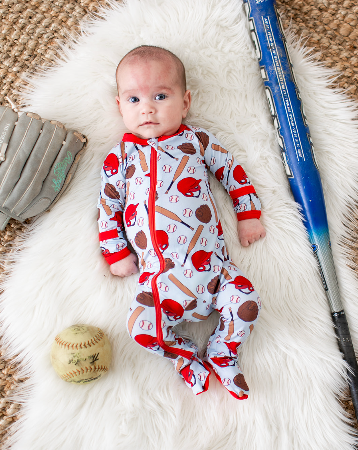 Bestaroo Baseball Footie Pajamas for Boys & Girls - Soft & Comfortable Sleepwear for Kids - Perfect for Sleepovers, Bedtime & Lounging