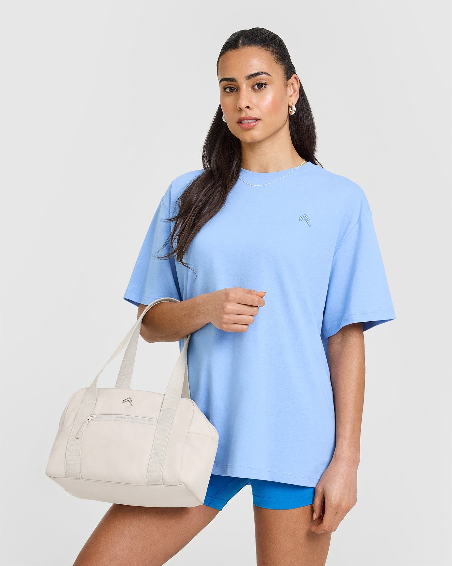 Classic Oversized Lightweight Cotton T-Shirt for Women | Soft Powder Blue Casual Tee | Perfect for Everyday Wear, Lounging & Street Style Outfits