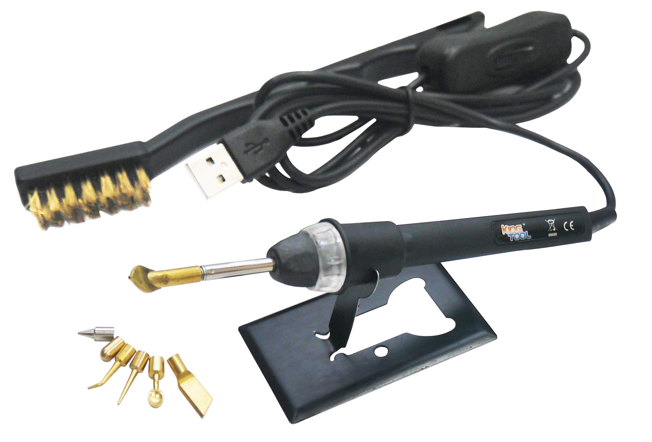 KINGTOOL 3D Printing Smoothing & Finishing Tool Kit with Cleaning Needle & Scraper - USB Powered (Charcoal Black) - Perfect for 3D Print Post-Processing & Model Refinement