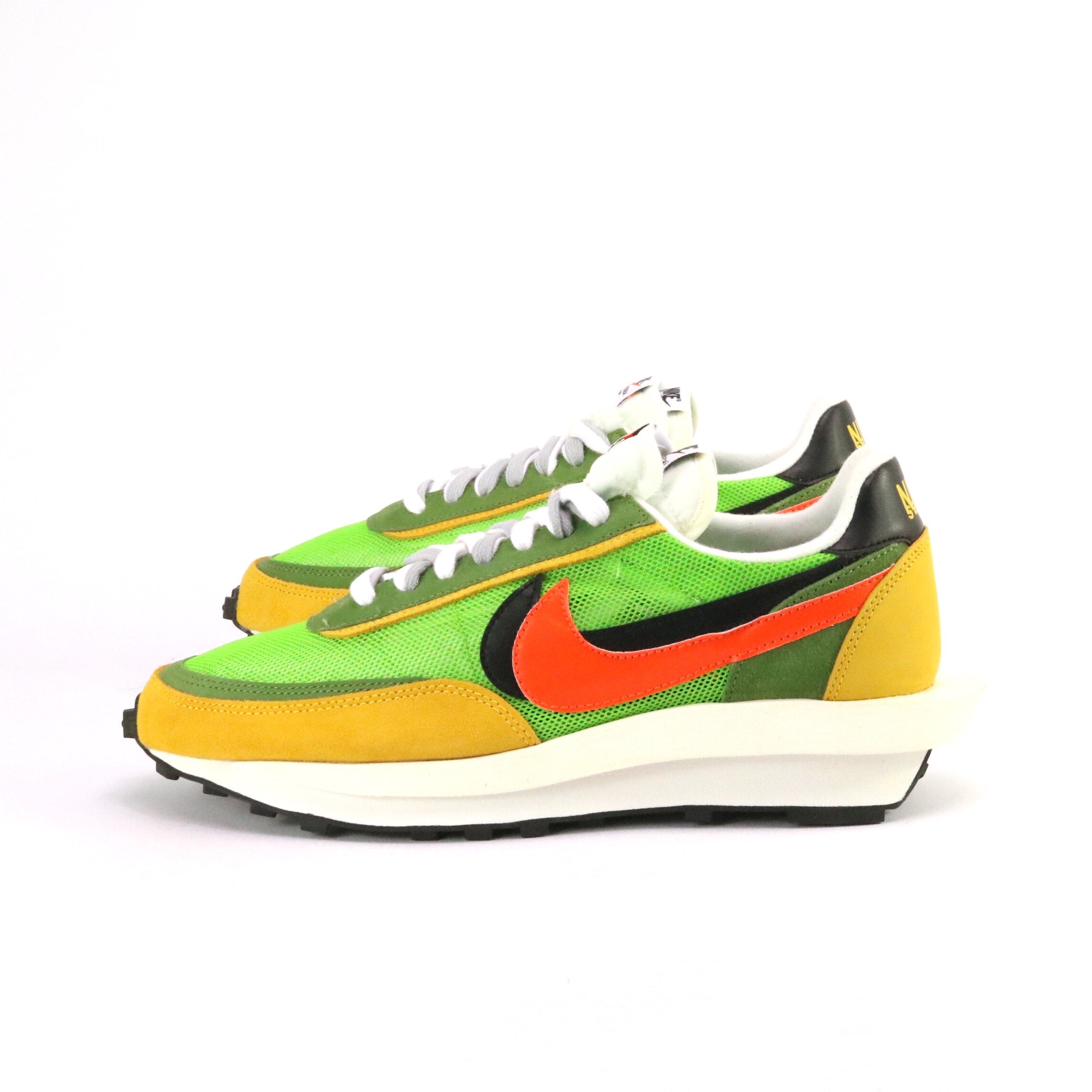 Nike x Sacai LD Waffle Sneakers - Green Gusto & Safety Orange Colorway | Running, Training & Casual Streetwear Shoes for Men & Women