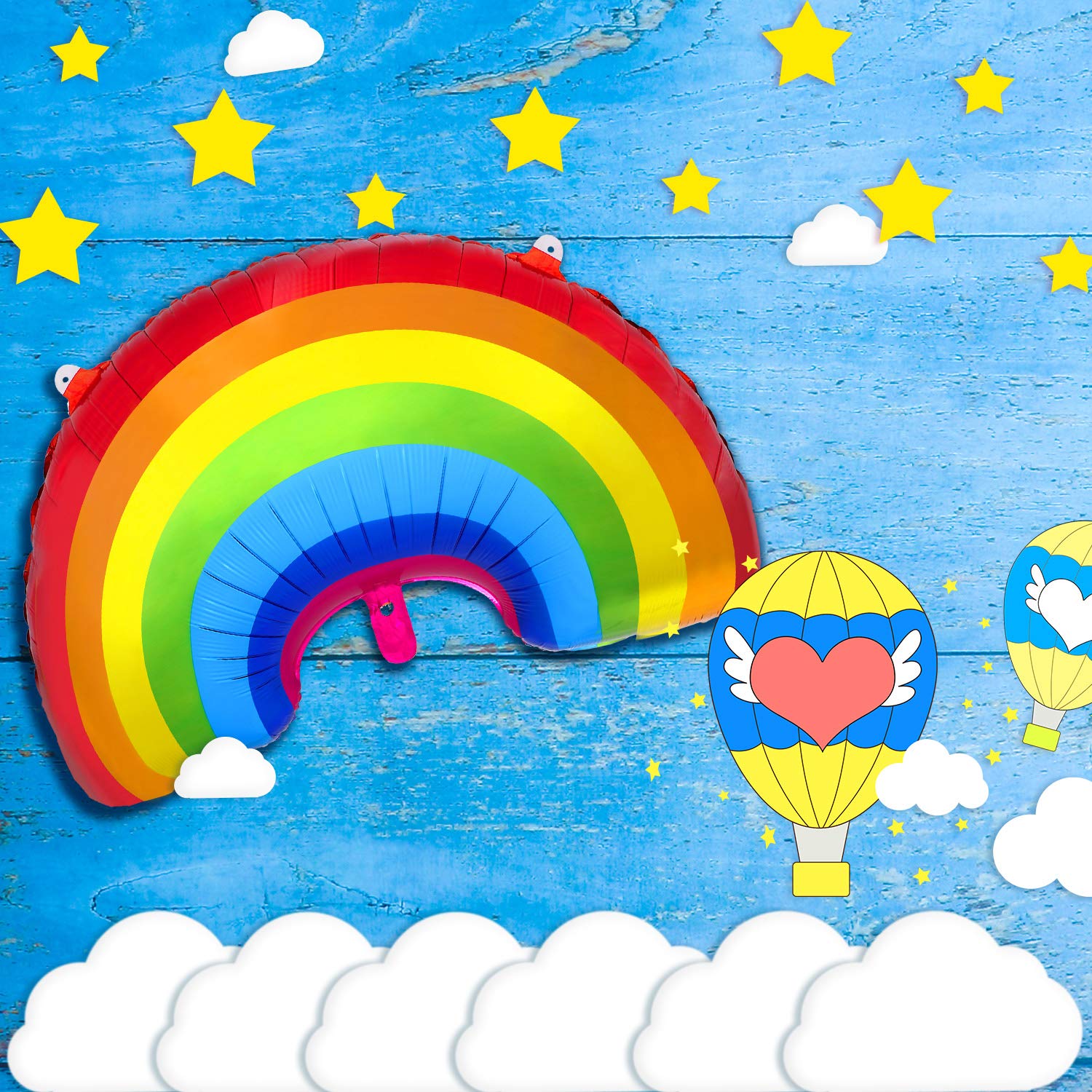 6-Piece Rainbow Pride Foil Balloons Set - Large LGBTQIA+ Party Decorations for Birthdays, Baby Showers & Weddings - Perfect for Pride Month Celebrations, Gender Reveals & Festive Events
