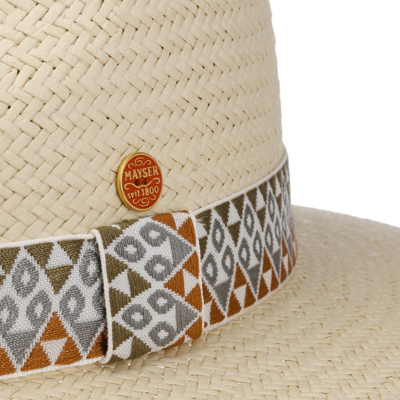 Stylish Mayser Mathis Color Band Straw Hat for Women - Summer Beach, Garden Party & Outdoor Fashion Accessory