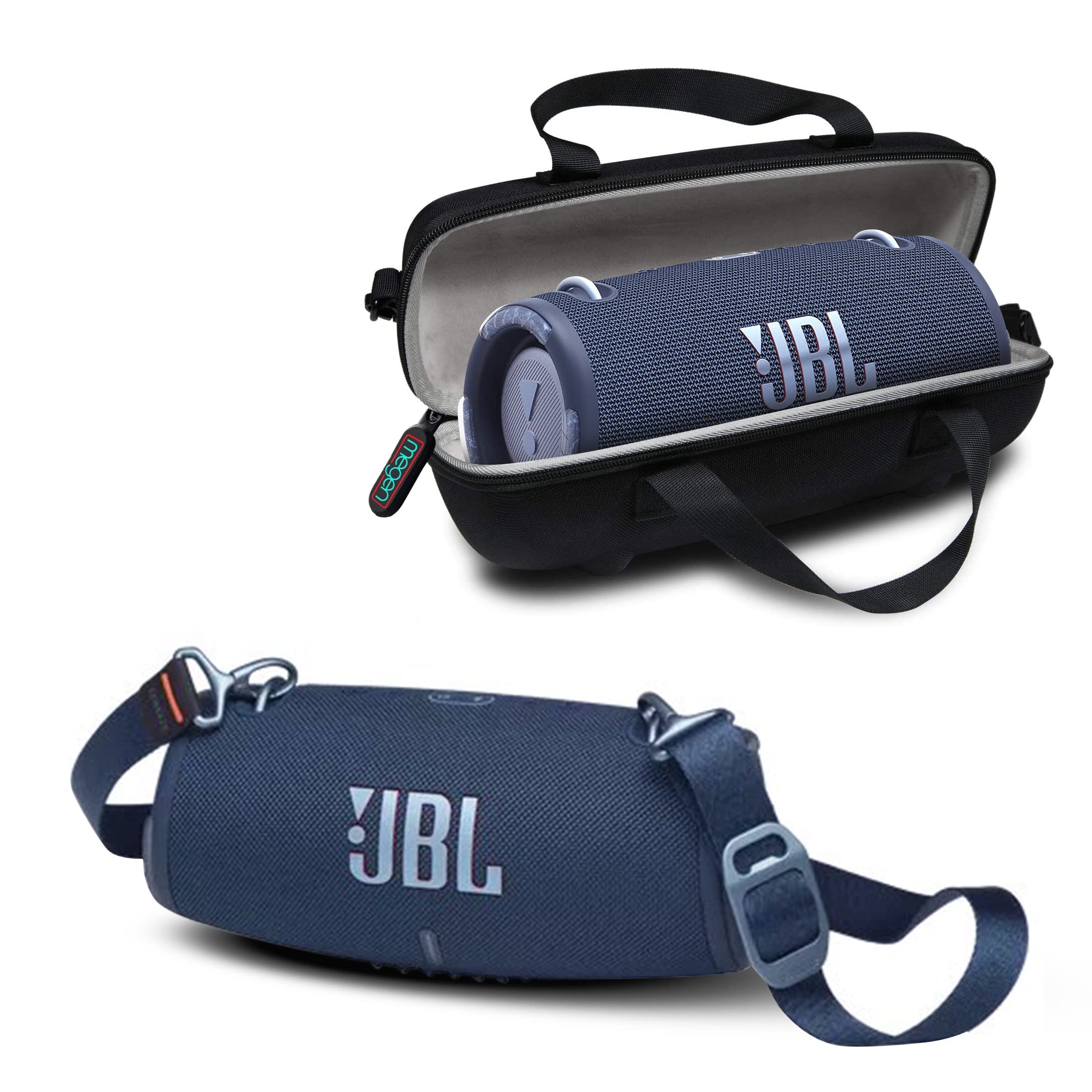JBL Xtreme 3 Portable Bluetooth Speaker - 40W Powerful Sound with Deep Bass, IP67 Waterproof & Dustproof, 15H Playtime, PartyBoost for Multi-Speaker Pairing - Wireless Speaker Bundle with Protective Hardshell Case (Blue) - Perfect for Outdoor Adventures, Pool Parties & Travel