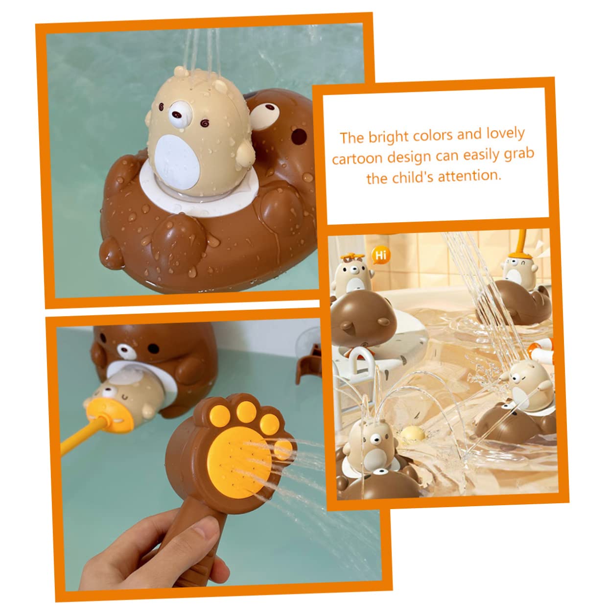HEMOTON 3-Pack Electric Water Bear Shower Bath Toys for Kids - Fun Interactive Electronic Bath Time Play Set for Toddlers & Children (Great for Bathtub, Pool, and Outdoor Water Play)