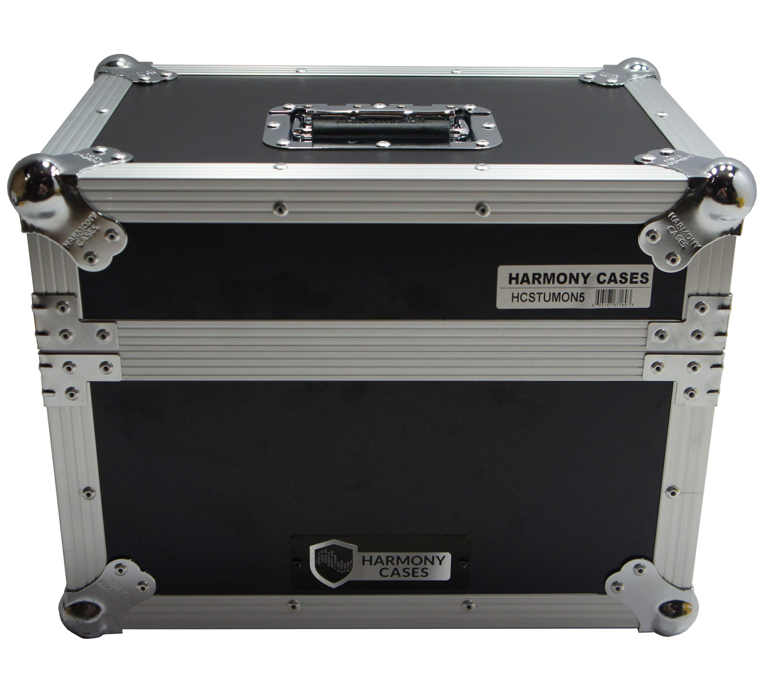 Harmony Audio HCSTUMON5 Custom Flight Transport Case for JBL 305P Studio Monitors - Durable Protective Cover for DJ Equipment, Music Studio & Travel Use