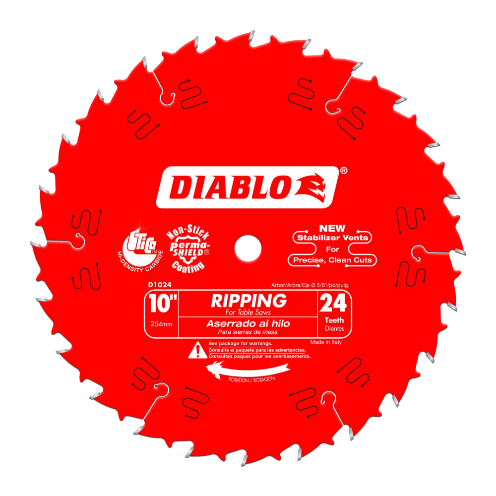 10-Inch 24-Tooth Ripping Saw Blades (10-Pack) - Premium Carbide-Tipped for Woodworking, DIY Projects & Construction - Perfect for Table Saws, Circular Saws & Miter Saws