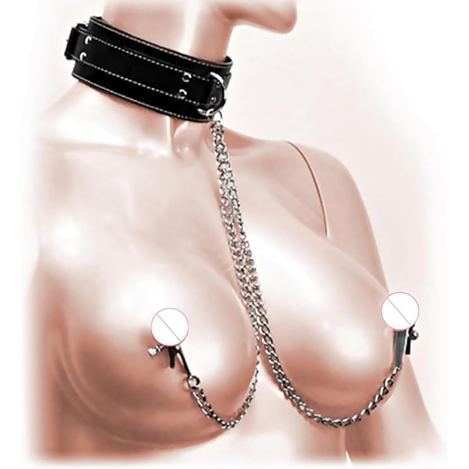 Stainless Steel Non-Piercing Body Chains with Adjustable Choker & Clips - Elegant Body Jewelry Gift for Women, Perfect for Music Festivals, Beach Parties & Boudoir Photography