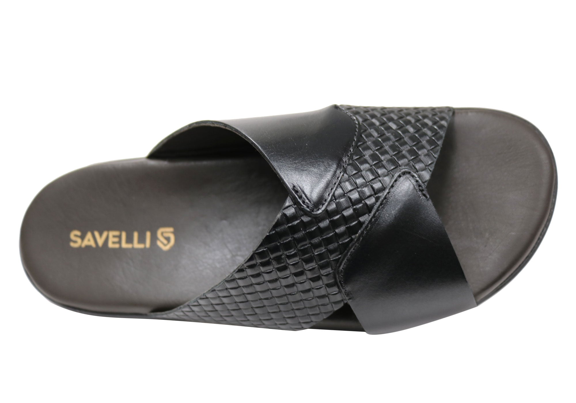 Savelli Henry Men's Comfortable Leather Slides Sandals - Handmade in Brazil - Perfect for Beach, Pool & Summer Casual Wear