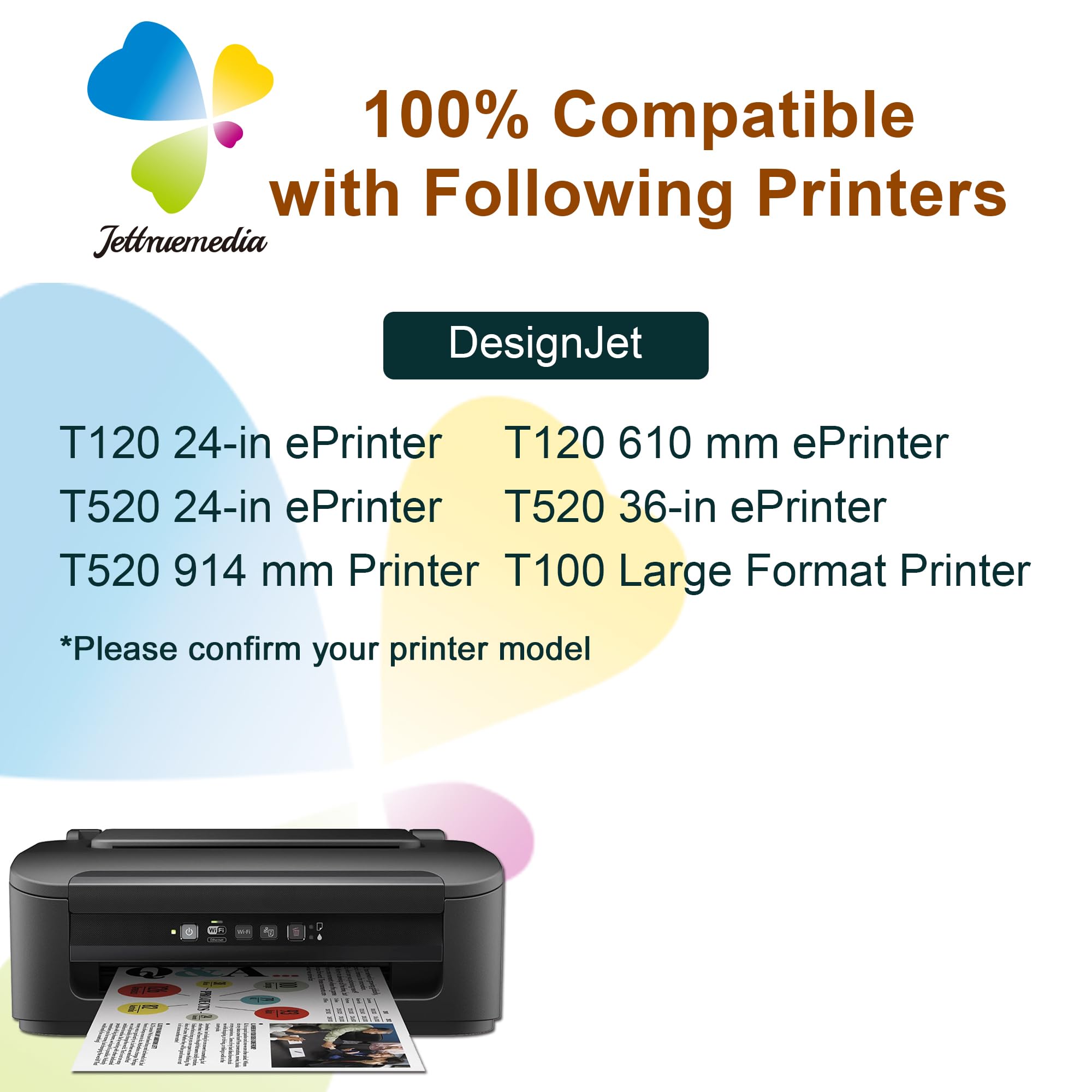 High Yield 711XL Ink Cartridges 4-Pack (BK/C/M/Y) - Compatible Replacement for HP 711XL & 711, Works with HP Designjet T120, T520 24/36-inch, T100 Printers - Ideal for Office Printing, Large Format Graphics & CAD Drawings