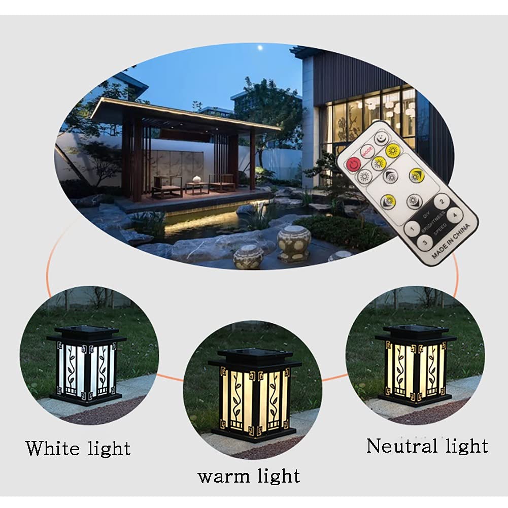 Solar Post Cap Lights Outdoor - IP65 Waterproof LED Deck Post Lighting, Warm White Modern Garden Lamp for Patio, Fence, Villa Gate Pillar - Perfect for Landscape, Pathway & Driveway Lighting