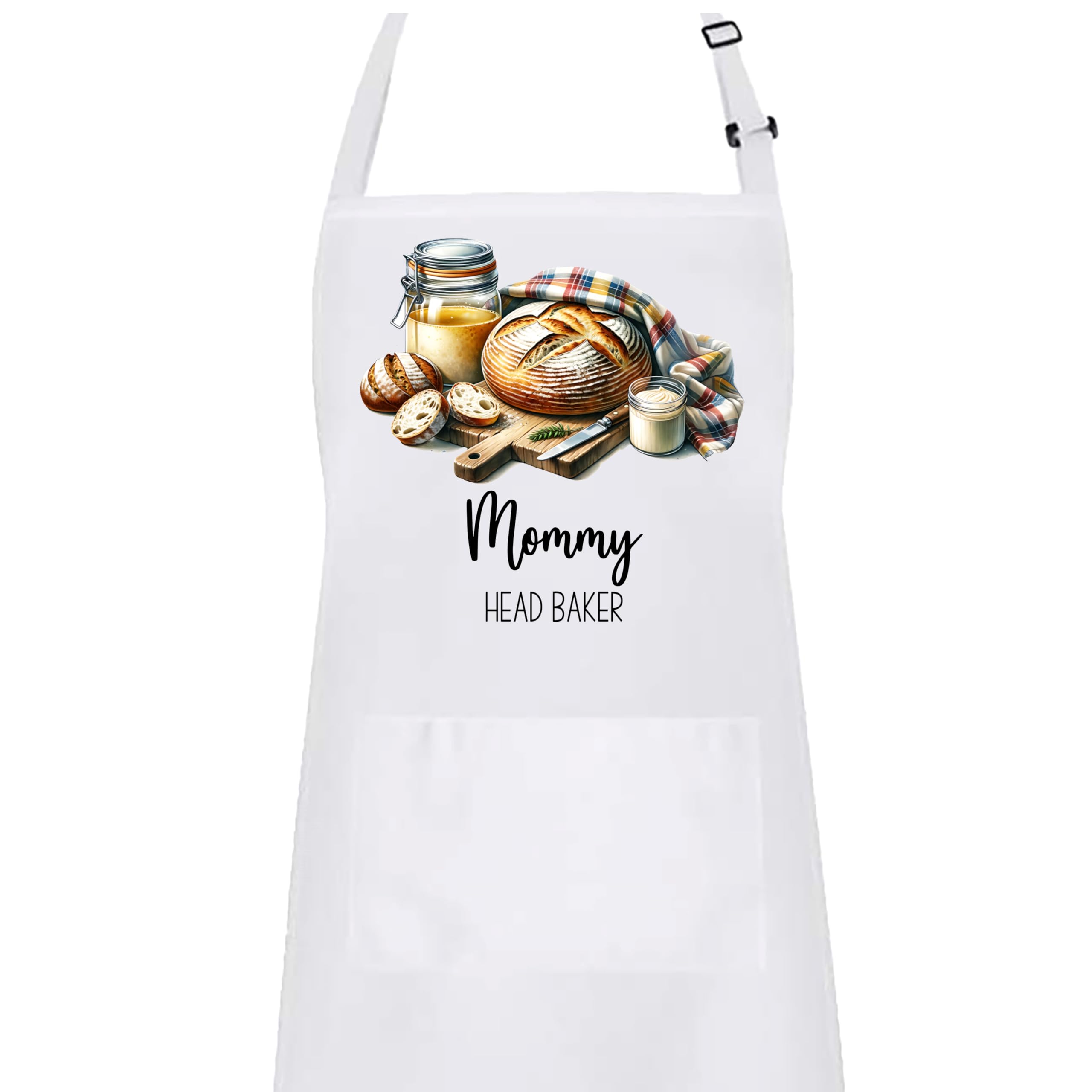 Customizable Sourdough Baking Apron with Adjustable Neck Strap - Perfect for Kitchen, Bakery, and Mother's/Father's Day Gifts - Ideal for Home Baking and Culinary Enthusiasts